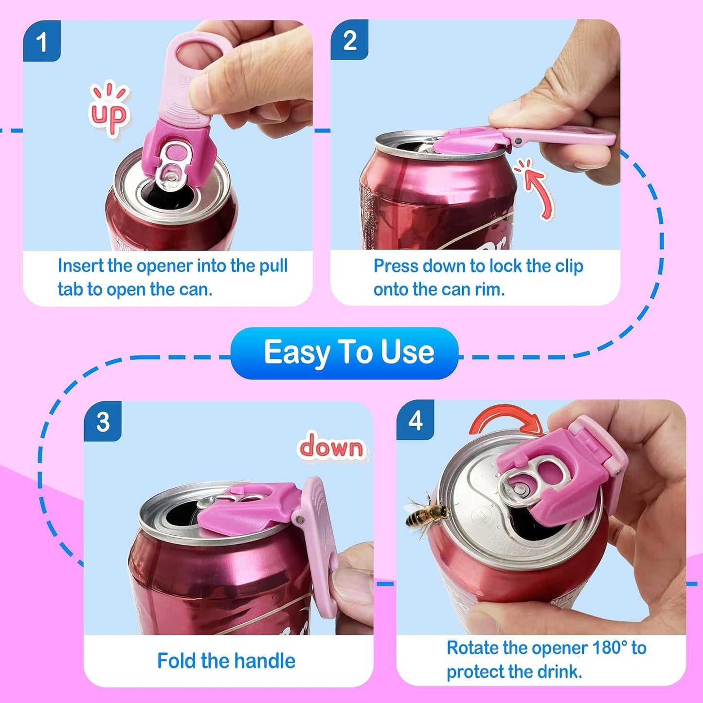 6 pack 6 colors Soda Can Opener & Soda can lids, Drink Protector Caps,Suitable for Parties, BBQ, Camping, and Travel.