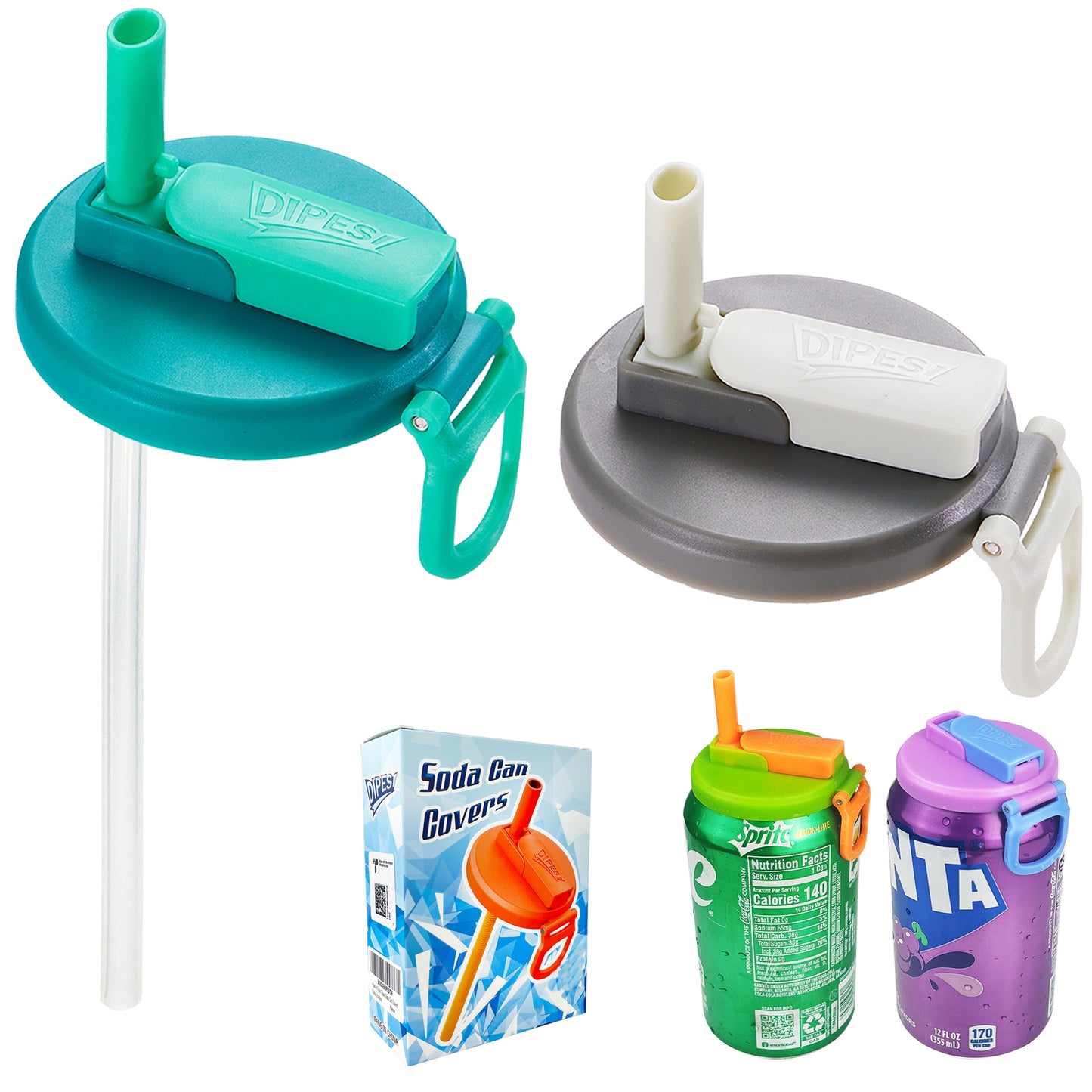 Silicone Straw Soda Can Lids