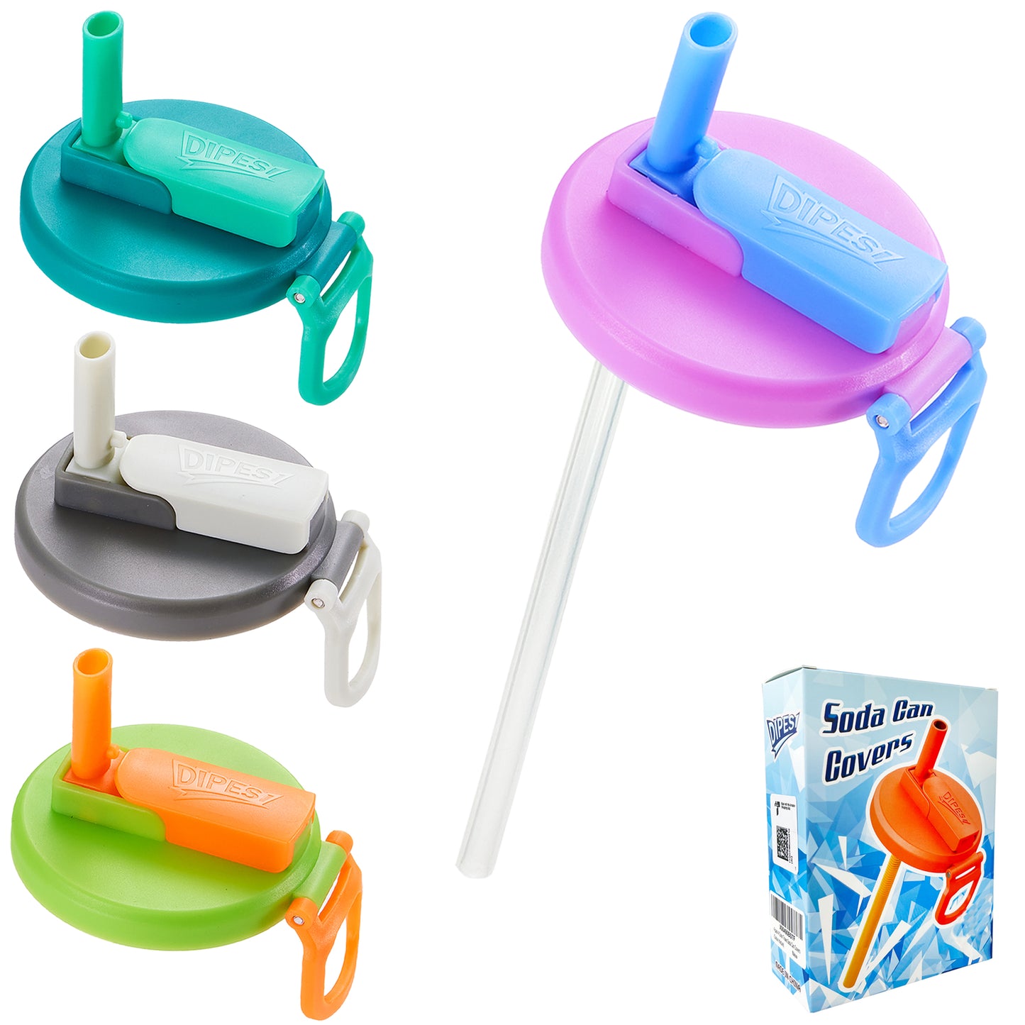 Silicone Straw Soda Can Lids