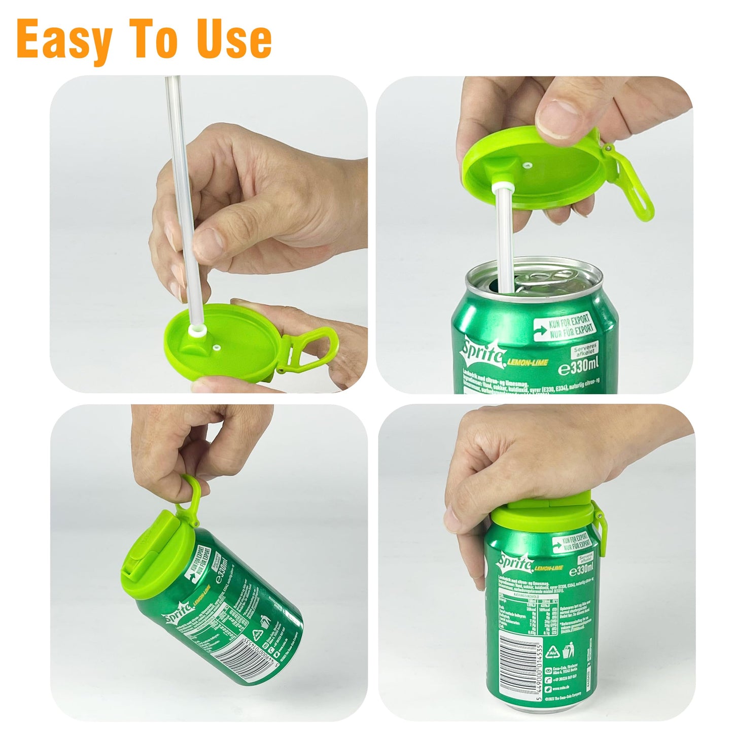Silicone Straw Soda Can Lids