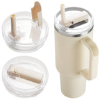 2Pack 40oz Tumbler Lid Replacement suit for Stanley Quencher cup, Flip Straw Spill Proof Leak Resistant Straw Cover, Dishwasher Safe Stanley Cup Accessories(2 Rose Quartz)