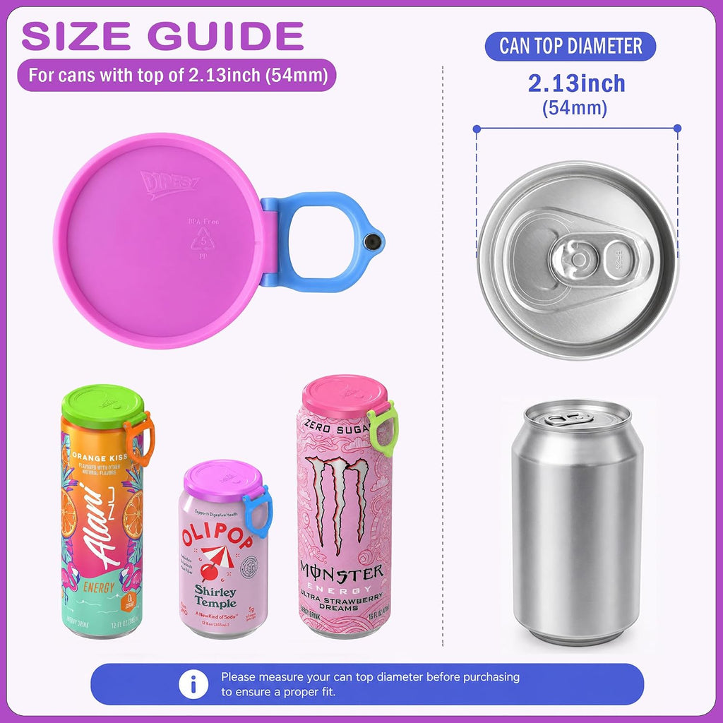 8 Pack Soda Can Lids, Reusable Soda Can Covers, Fits Standard Soda Cans