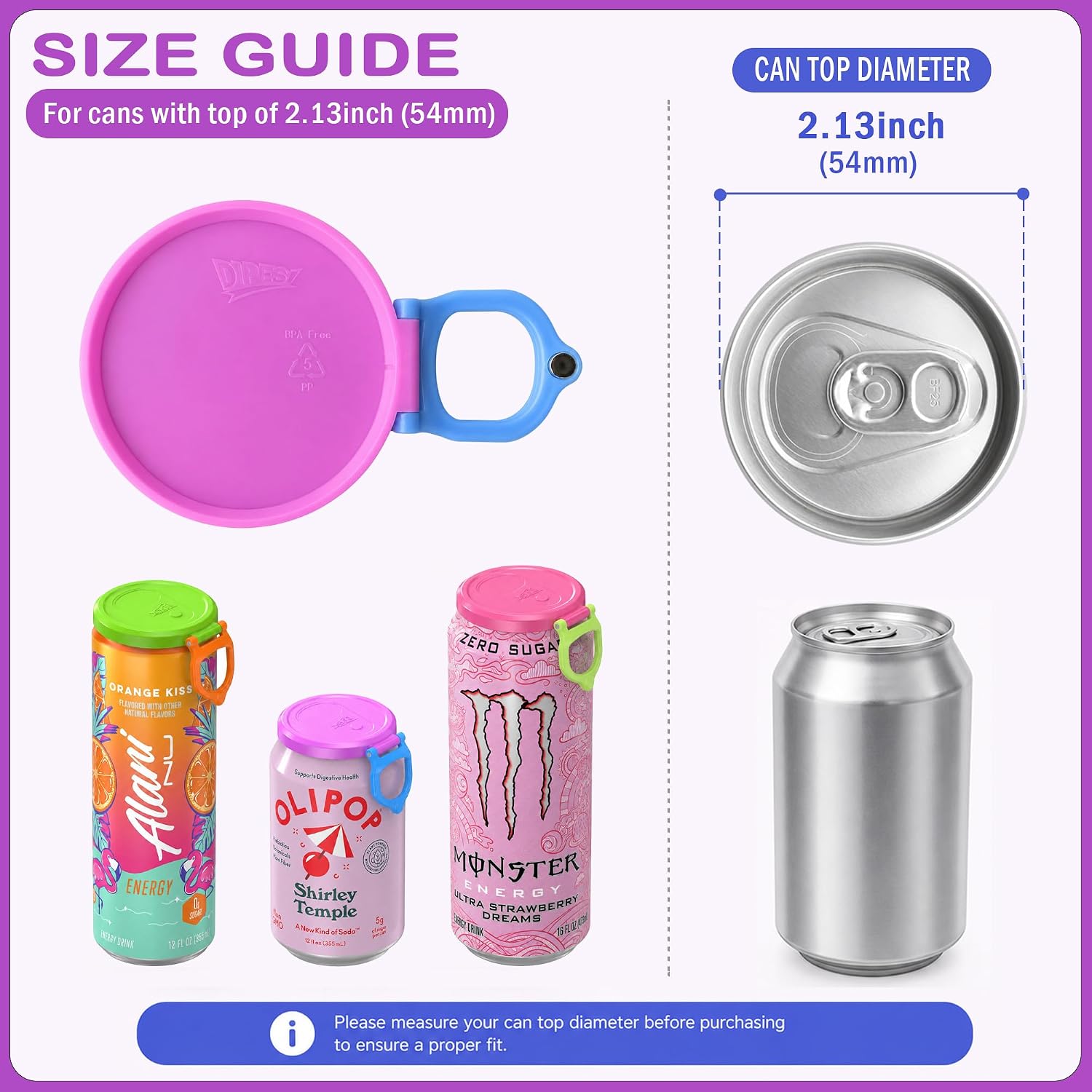 8 Pack Soda Can Lids, Reusable Soda Can Covers, Fits Standard Soda Cans