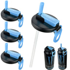 6 Pack Soda Can Lids with Straws,Inspired by Energy Drink Can Colors, Reusable BPA-Free Can Tops for Energy Drink, Soda, Juice, Beer – Fits Standard 12oz/16oz Cans（K01-P6）