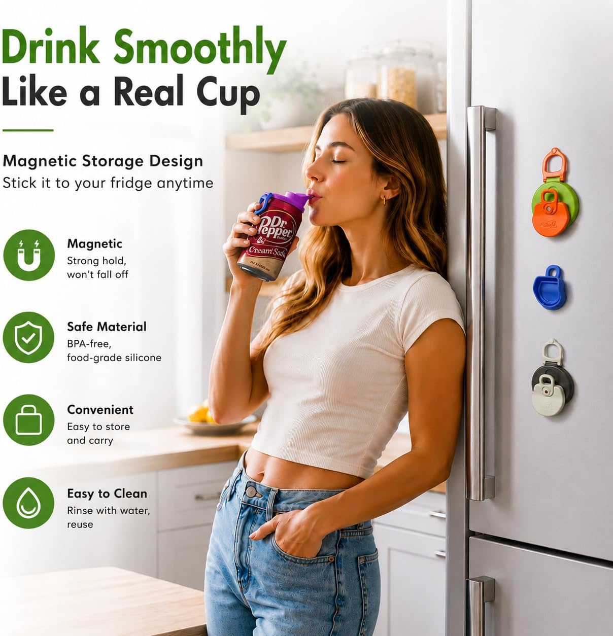 4 Pack FlowSip Soda Can Lid