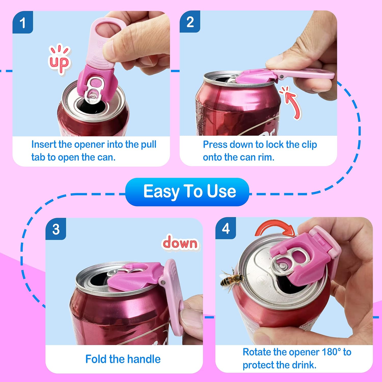 6 pack 6 colors Soda Can Opener & Soda can lids, Drink Protector Caps,Suitable for Parties, BBQ, Camping, and Travel.