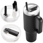 2Pack 40oz Tumbler Lid Replacement suit for Stanley Quencher cup, Flip Straw Spill Proof Leak Resistant Straw Cover, Dishwasher Safe Stanley Cup Accessories(2 Rose Quartz)