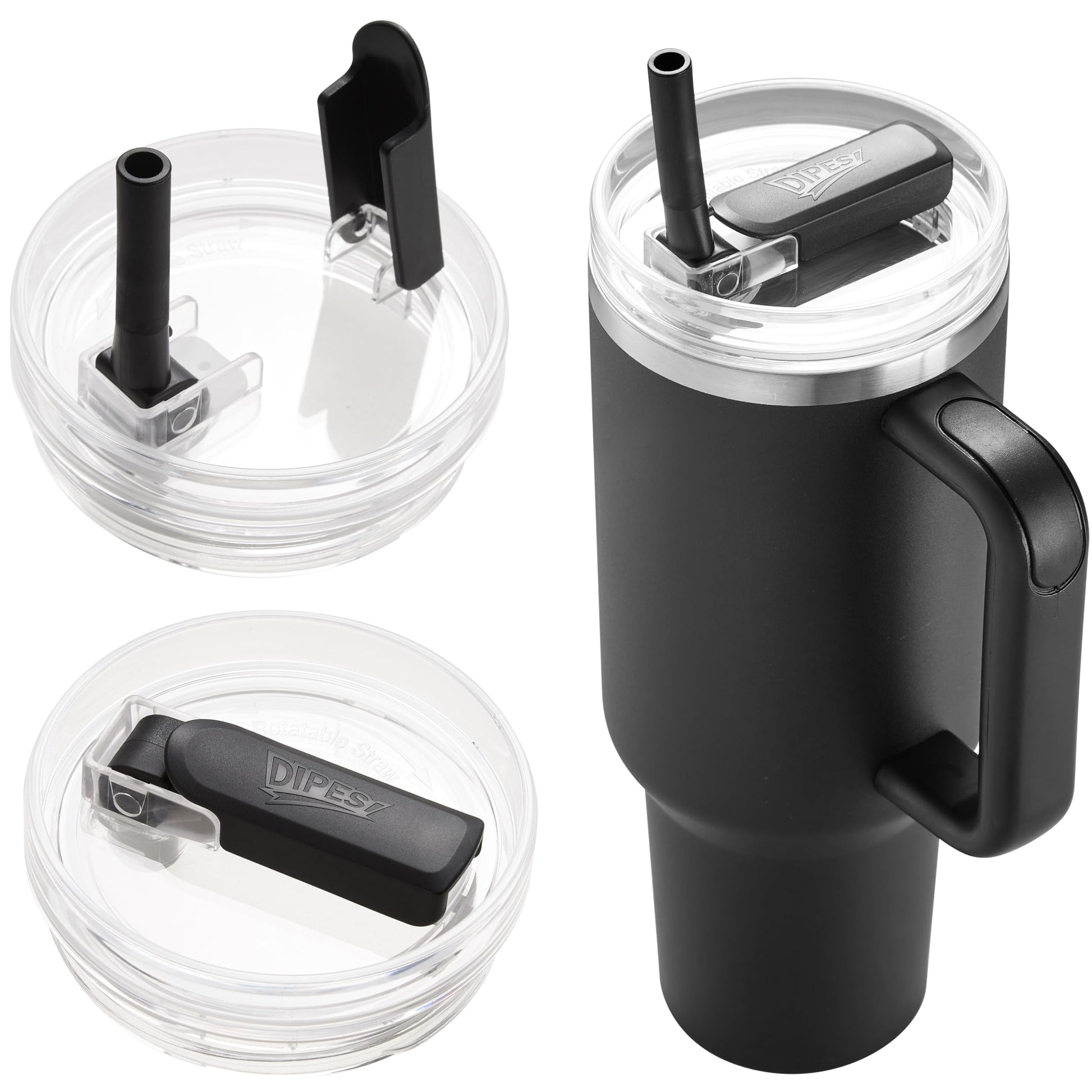 2Pack 40oz Tumbler Lid Replacement suit for Stanley Quencher cup, Flip Straw Spill Proof Leak Resistant Straw Cover, Dishwasher Safe Stanley Cup Accessories(2 Rose Quartz)