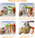 Soda Can Lids and Holders for 12oz Cans – 2 Can Covers with Straw + 2 Can Holder with Handle – For Soda, Beer, Pop – Easy to Hold, Leak-Free