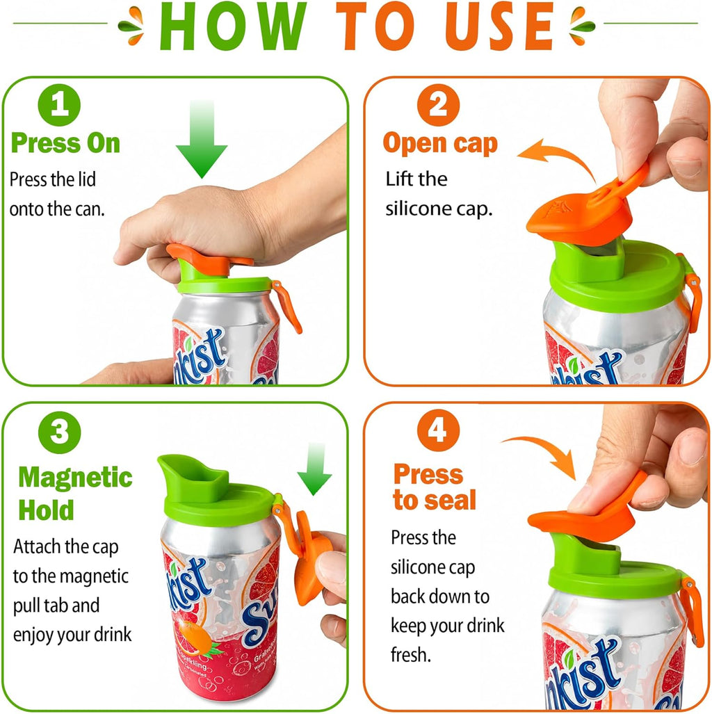 4 Pack FlowSip Soda Can Lid