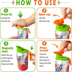 4 Pack FlowSip Soda Can Lid