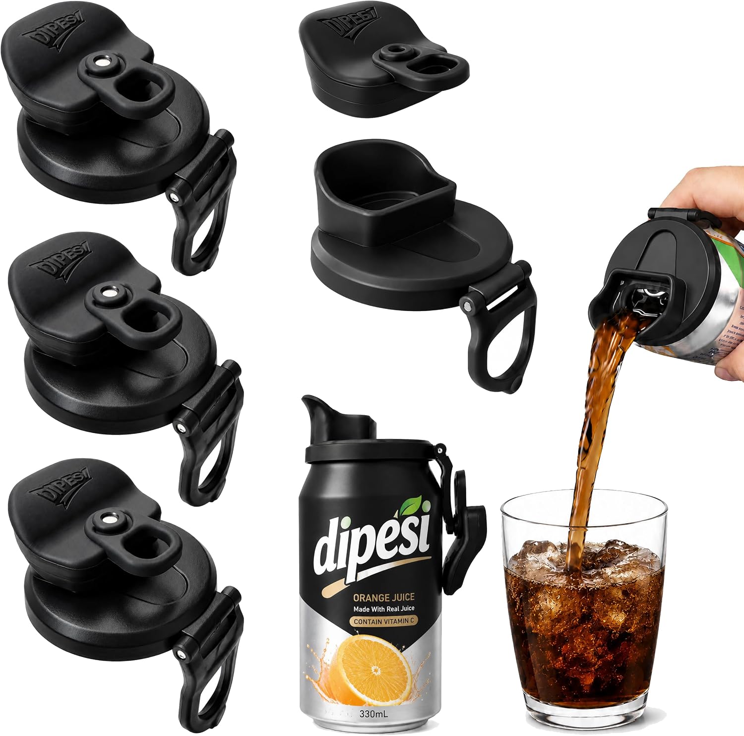 4 Pack FlowSip Soda Can Lid