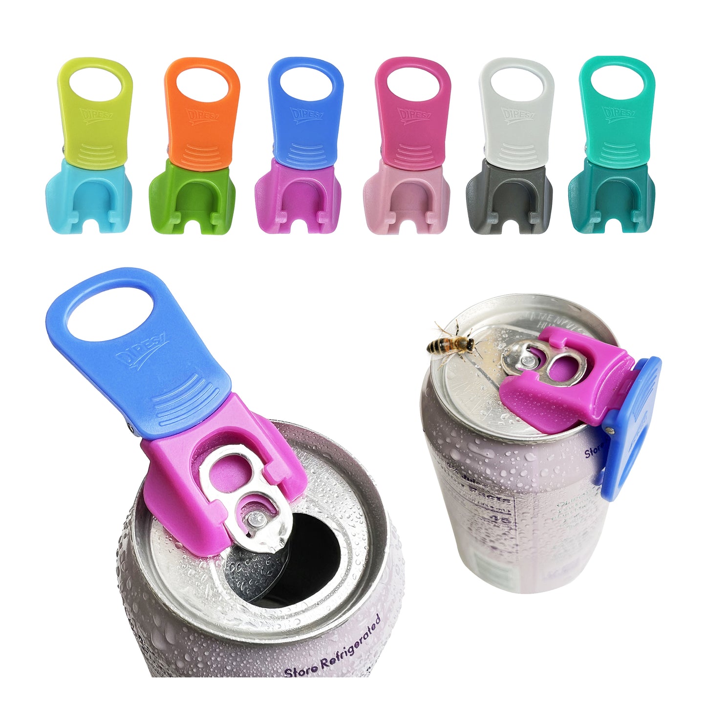 6 pack 6 colors Soda Can Opener & Soda can lids