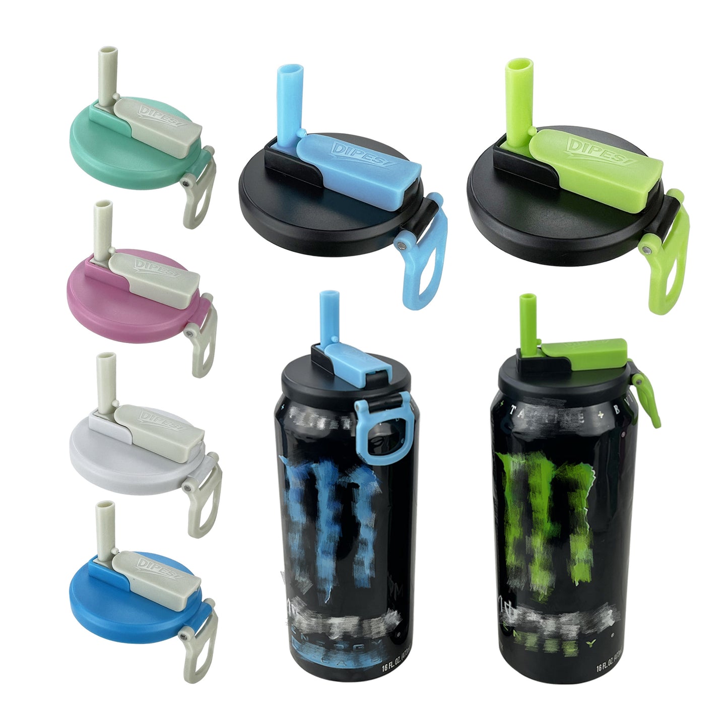 Soda Can Lids（6-Pack）in Iconic Energy Drink Colorway