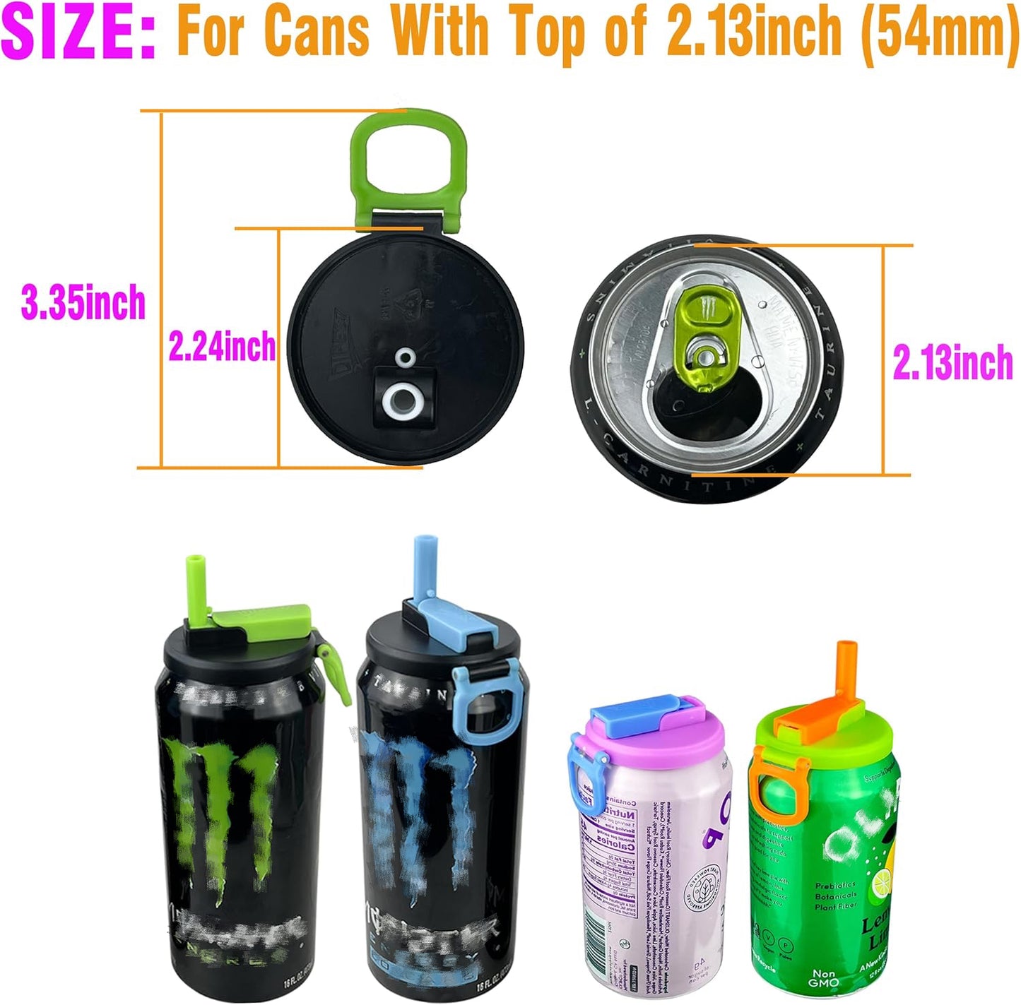 Soda Can Lids（6-Pack）in Iconic Energy Drink Colorway