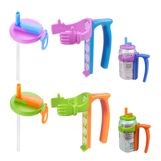 Soda Can Lids and Holders for 12oz Cans(2 Can Covers + 2 Can Holder)